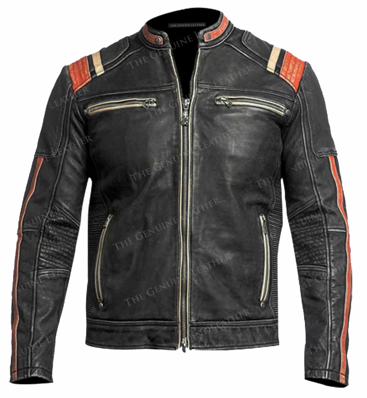 Vintage Cafe Racer Motorcycle Leather Jacket | The Genuine ...