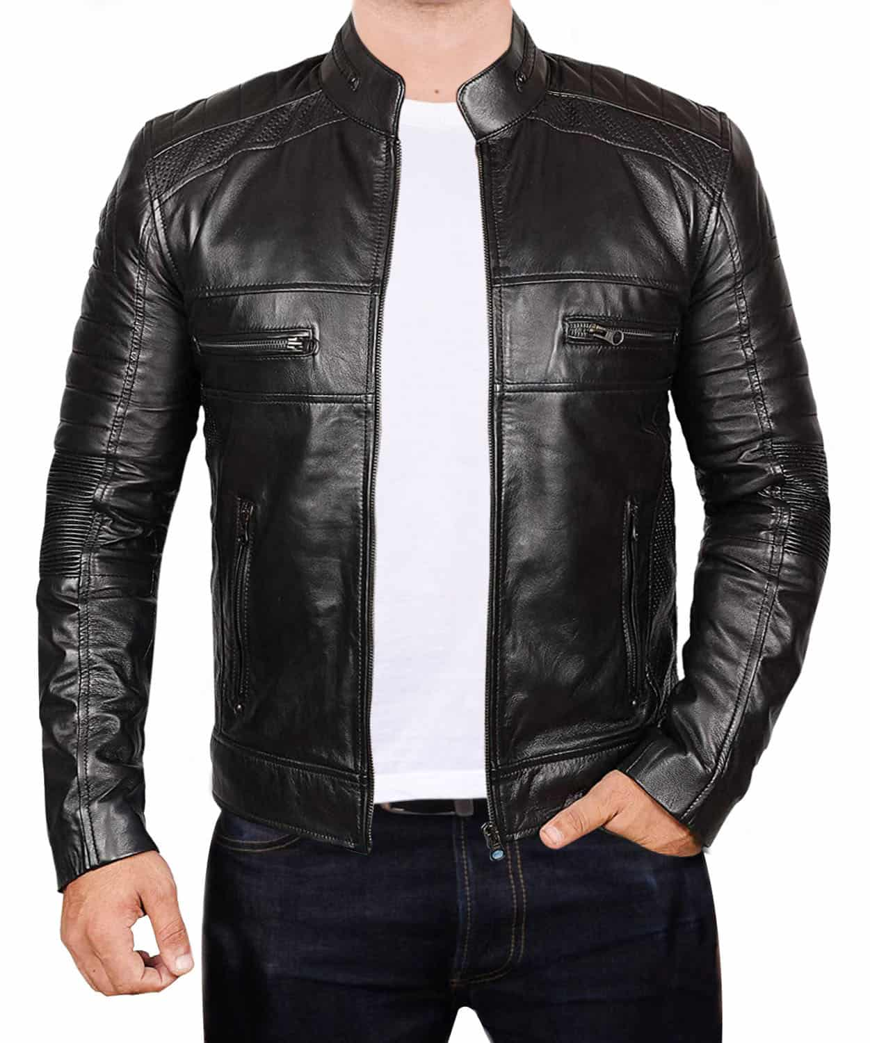 Johnson Black Real Leather  Stylish Men  Jacket  The 