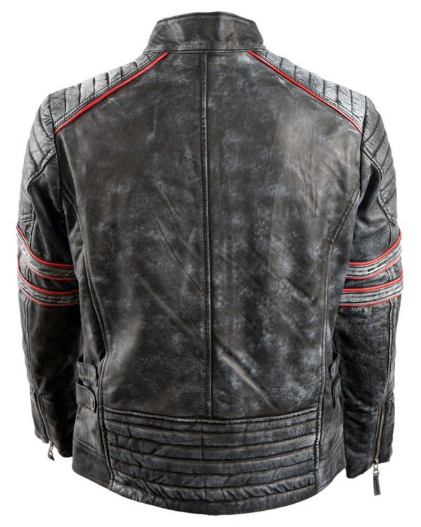 Download Mens Motorcycle Retro Black Biker Leather Jacket | Black ...