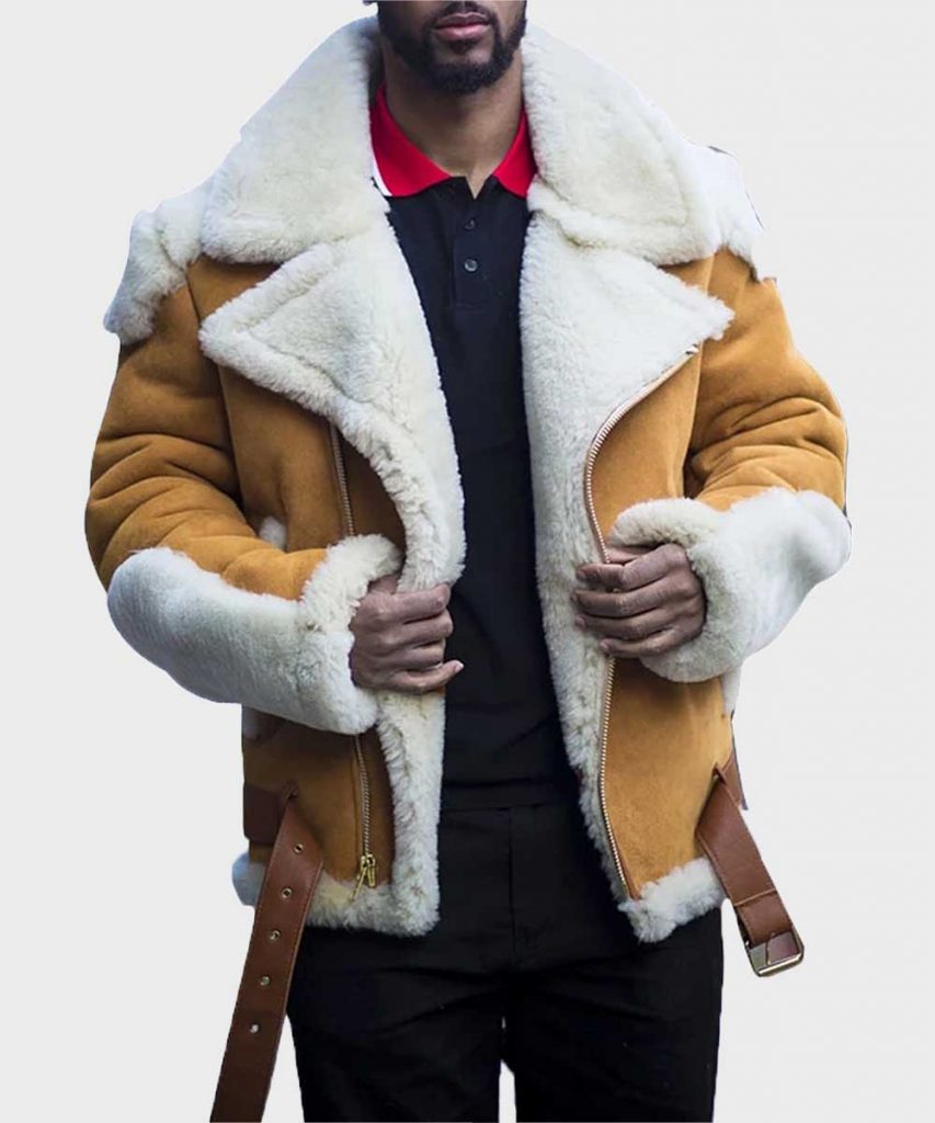 Mens Casual Sheepskin Shearling Jacket | Mens Leather Fur Jacket